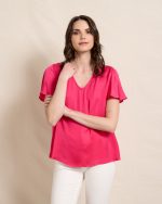 BLOUSE SATIN V NECK - Image 6
