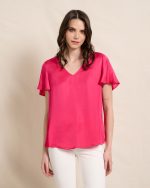 BLOUSE SATIN V NECK - Image 7