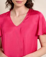 BLOUSE SATIN V NECK - Image 9
