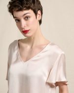 BLOUSE SATIN V NECK - Image 11