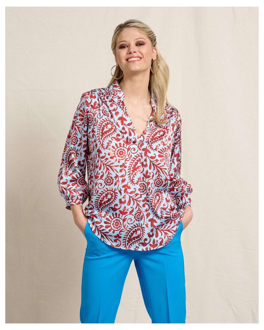 45035.jpg BLOUSE SATIN PRINTED - Image 1