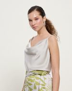BLOUSE DRAPED SPAGHETTI STRAPS - Image 3