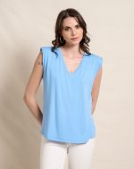 BLOUSE COTTON SHOULDER PADS