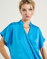 BLOUSE SATIN CROSS FRONT - Image 5