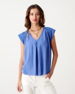 BLOUSE LINEN V NECK - Image 7