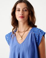 BLOUSE LINEN V NECK - Image 8