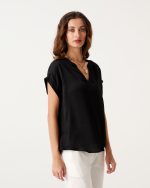 BLOUSE SATIN V NECK - Image 2