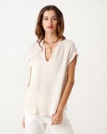 BLOUSE SATIN V NECK - Image 5