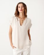 BLOUSE SATIN V NECK - Image 6