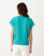 LINEN BLOUSE TIE FRONT - Image 8