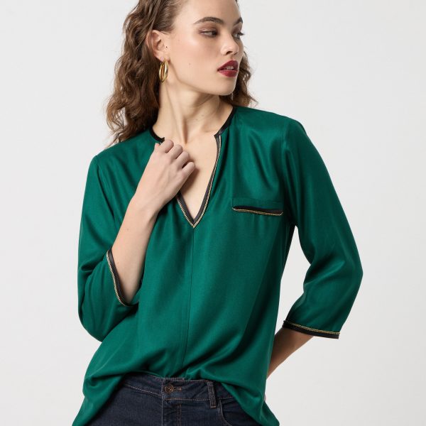 BLOUSE COTTON THREE QUARTER SLEEVE