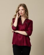 BLOUSE COTTON THREE QUARTER SLEEVE - Image 2