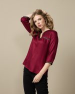 BLOUSE COTTON THREE QUARTER SLEEVE - Image 3