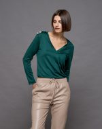 BLOUSE LYCRA V NECK - Image 6