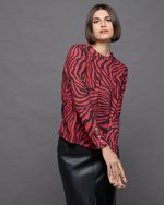 KNITTED BLOUSE ZEBRA PRINT - Image 2