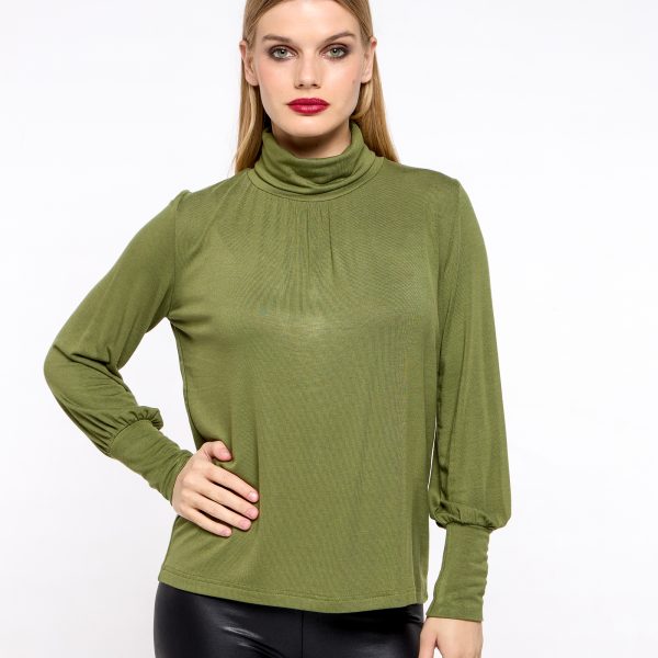 BLOUSE KNITTED HIGH NECK