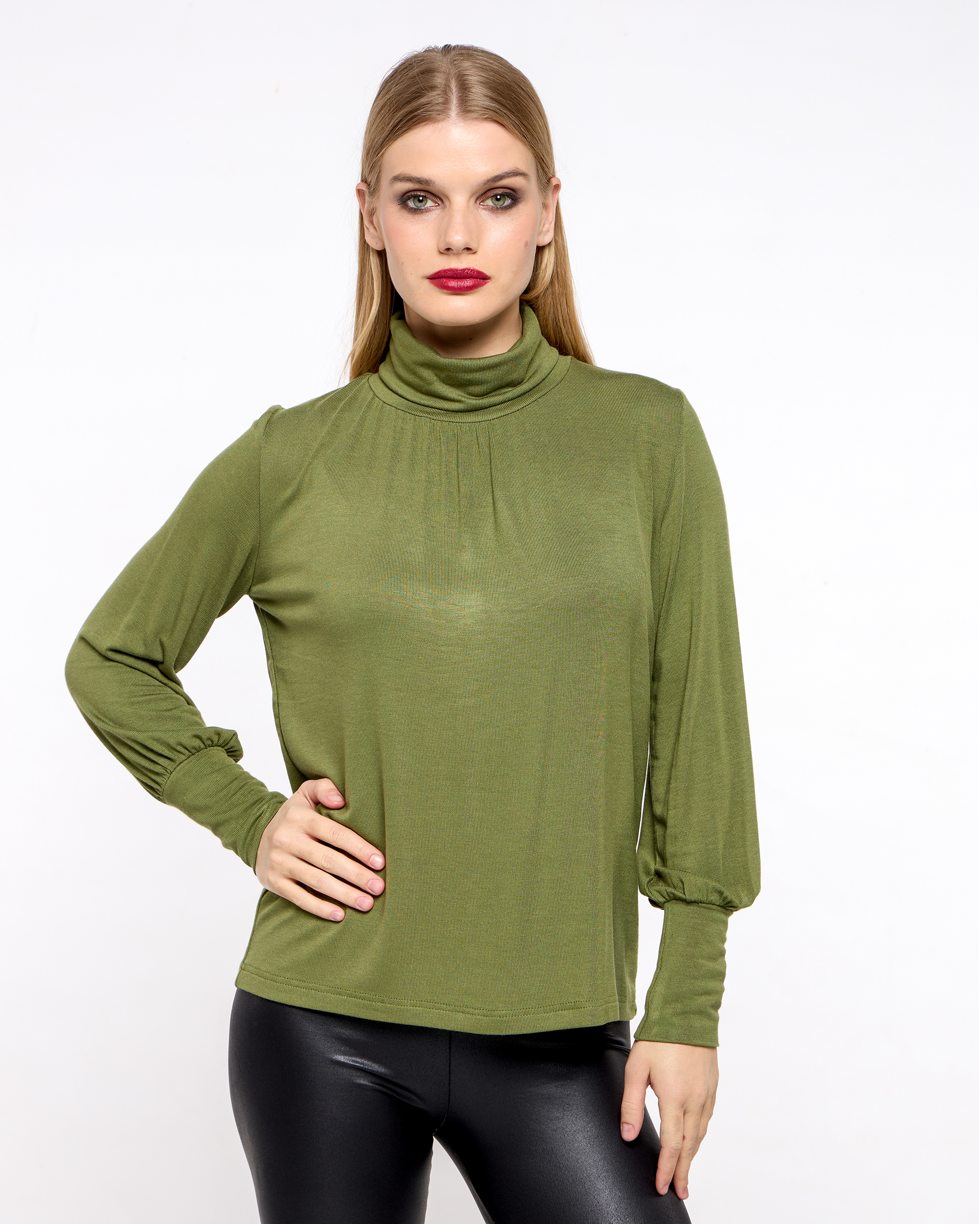 46112.jpg BLOUSE KNITTED HIGH NECK - Image 1