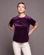 VELVET BLOUSE SHORT SLEEVE