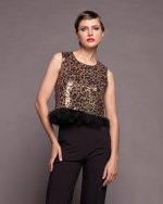 CROP TOP SEQUIN ANIMAL PRINT - Image 2