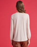 KNITTED BLOUSE V NECK - Image 4