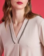 KNITTED BLOUSE V NECK - Image 6