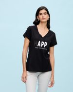 T-SHIRT COTTON V NECK - Image 2
