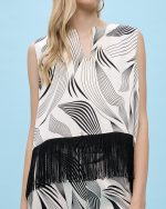 BLOUSE PRINTED FRINGES - Image 3