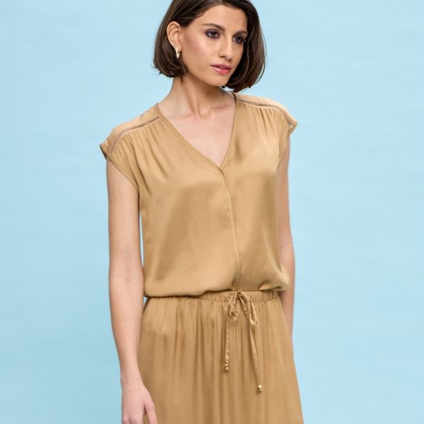 BLOUSE CUPRO V NECK
