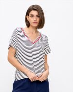 BLOUSE V NECK STRIPES - Image 2