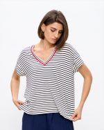 BLOUSE V NECK STRIPES - Image 6