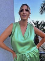 BLOUSE SATIN V NECK - Image 3