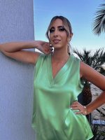 BLOUSE SATIN V NECK - Image 4