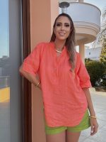 BLOUSE LINEN THREE QUARTER SLEEVE - Image 3