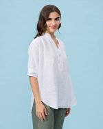 BLOUSE LINEN THREE QUARTER SLEEVE - Image 9