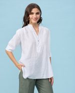 BLOUSE LINEN THREE QUARTER SLEEVE - Image 10