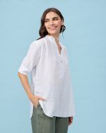 BLOUSE LINEN THREE QUARTER SLEEVE - Image 13
