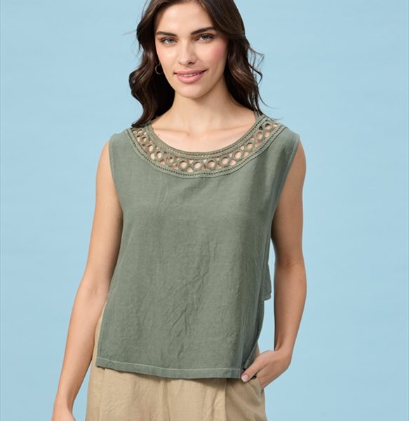 LINEN ROUND CUT WORK