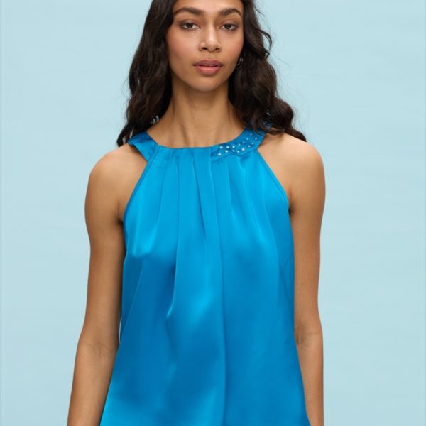 BLOUSE SATIN HALTER NECK