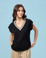 BLOUSE LYCRA V NECK