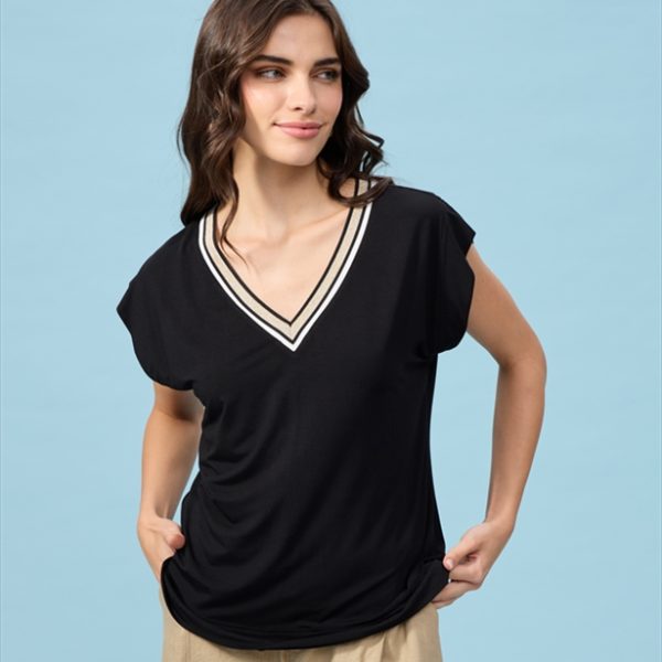 BLOUSE LYCRA V NECK