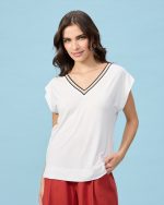 BLOUSE LYCRA V NECK - Image 17