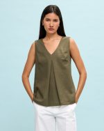 BLOUSE LINEN SLEEVELESS - Image 12