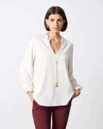 BLOUSE CREPE V NECK