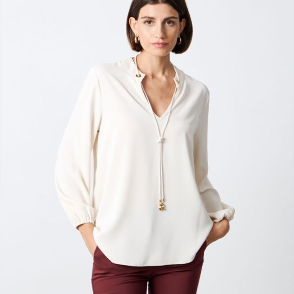 BLOUSE CREPE V NECK