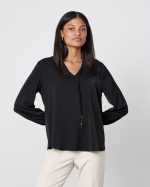 BLOUSE CREPE V NECK - Image 3
