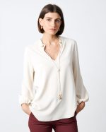 BLOUSE CREPE V NECK - Image 13