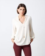 BLOUSE CREPE V NECK - Image 16