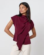 BLOUSE MOCK DRAPEP NECK - Image 7