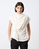 BLOUSE MOCK DRAPEP NECK - Image 9