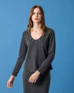 CUPRO BLOUSE V NECK - Image 2